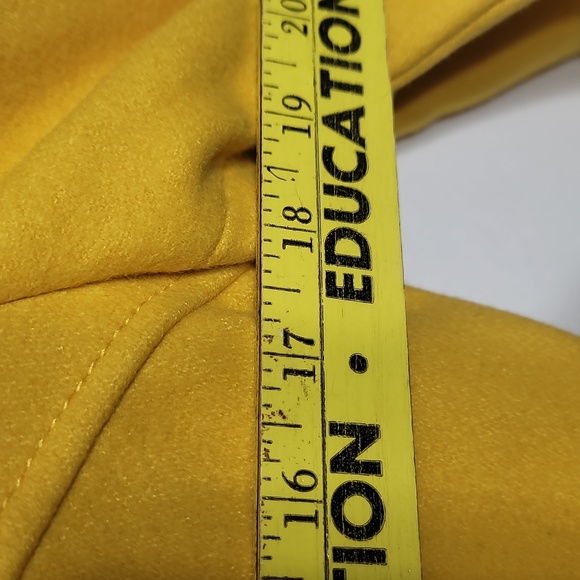 Guess Y2K Wool Blend Women's Yellow Pea Coat - Picture 8 of 10
